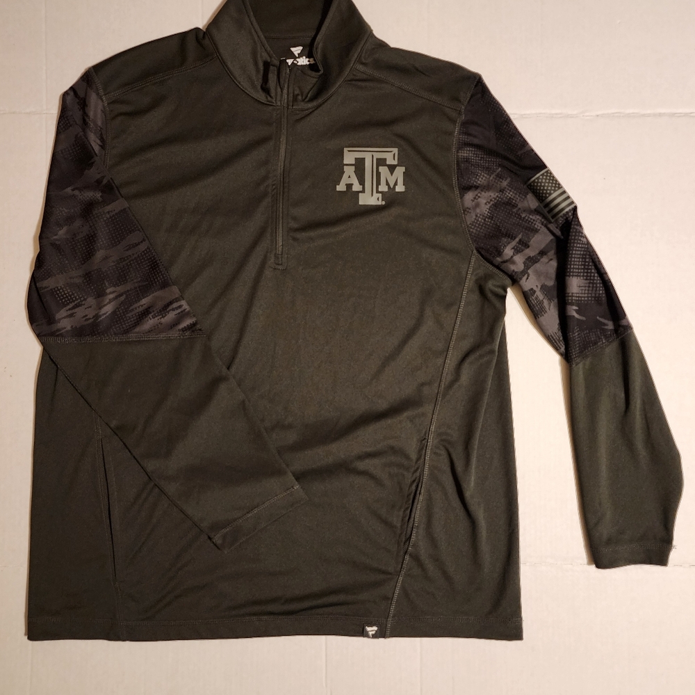 Men's Fanatics Olive Texas A&M Aggies OHT Military Appreciation 1/4 Zip Top